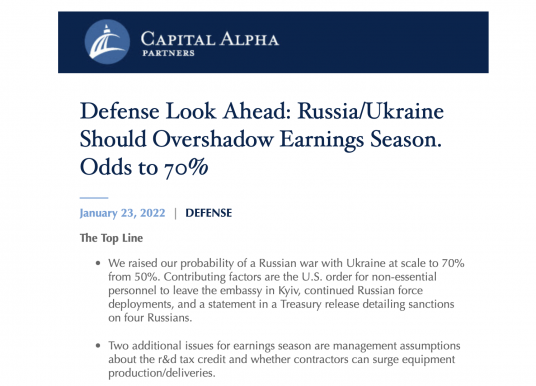 Defense & Aerospace Daily Podcast [Jan 24, 22] Russia & The Weekly Look Ahead
